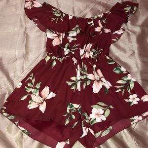 Off the Shoulder Floral Romper